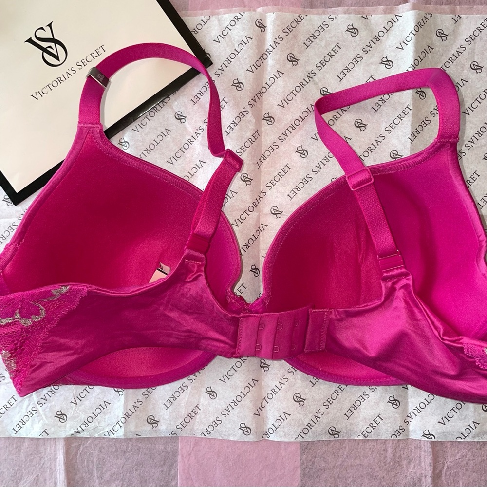 Victoria's Secret Body by Victoria Lined Perfect Coverage Bra Fuchsia Size 36D - Picture 2 of 12